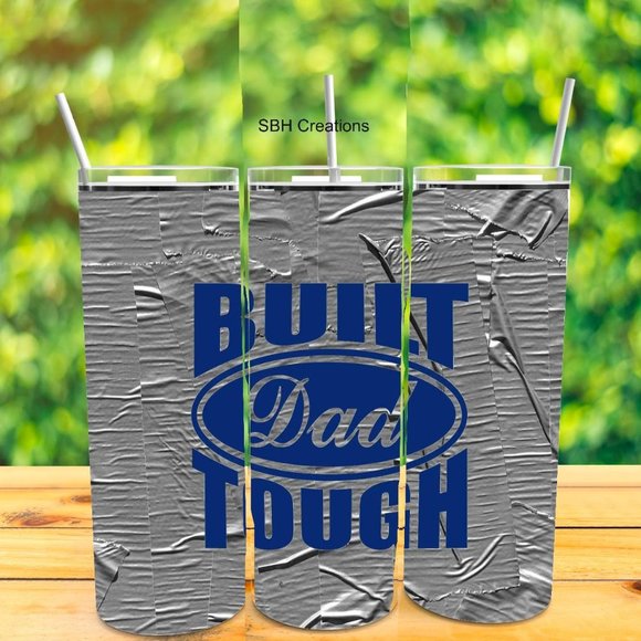 Built Dad tough duck tape theme Tumbler - Picture 1 of 1